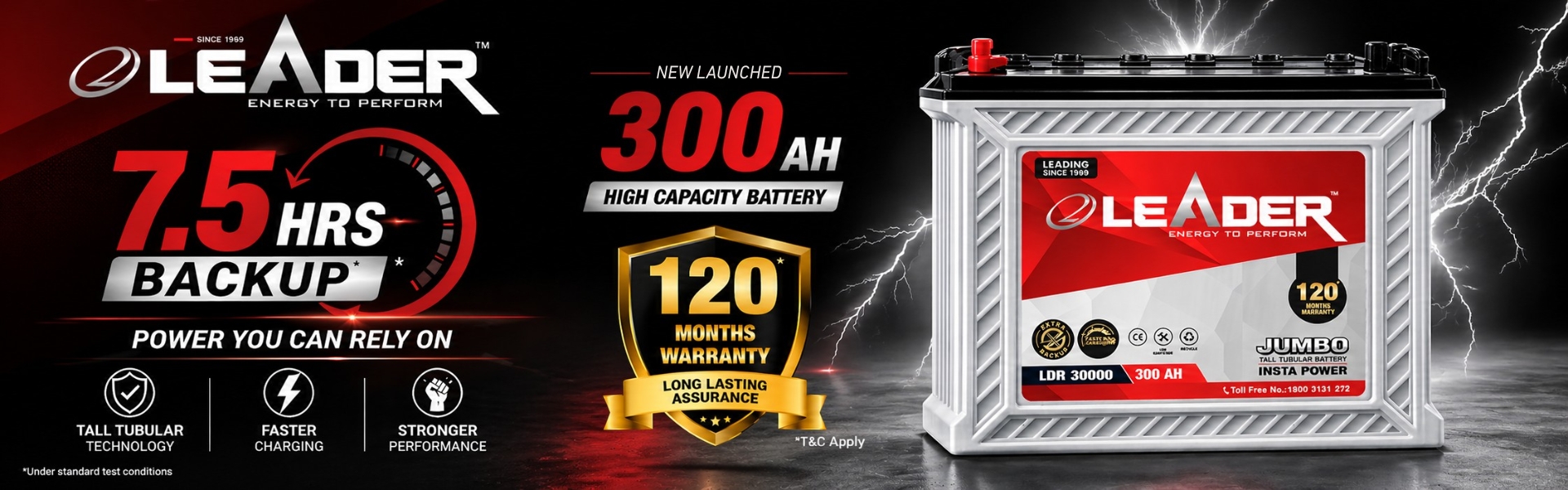 300 Ah Leader Inverter Battery