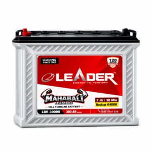 Leader LDR-30000 | Tall Tubular | 300Ah Inverter Battery | Warranty: 120 months* Total {60 months (flat) +60 months (pro-rata)} for Home & Office use